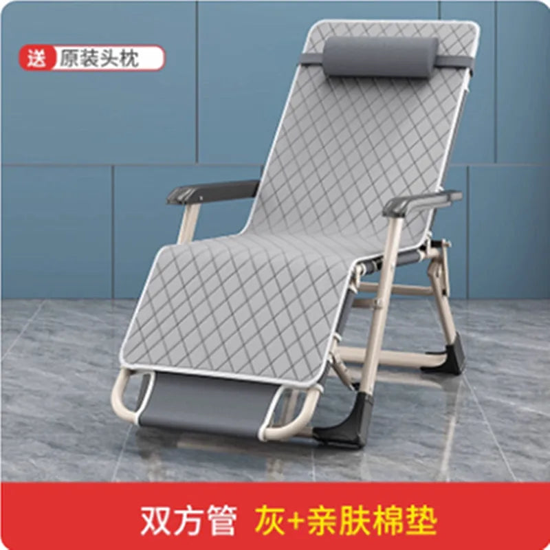 Folding Camping Cot, Single Bed for Office Nap Home, Multi-Function Reclining Lounge Chair for Adults