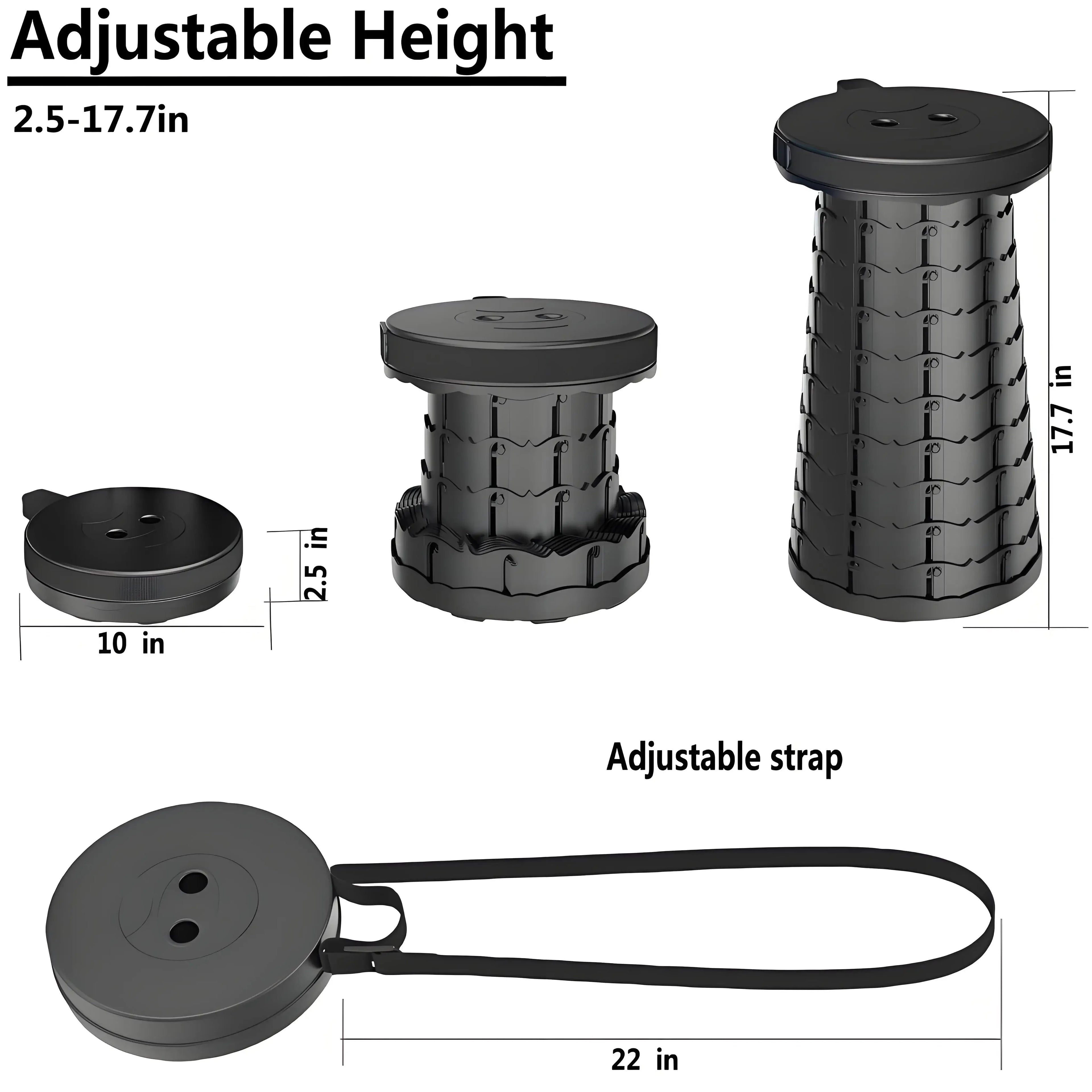 Portable Folding Stool Capacity Compact Camping Seat | Lightweight for Fishing Hiking Outdoor Events Subway Bus Commuting