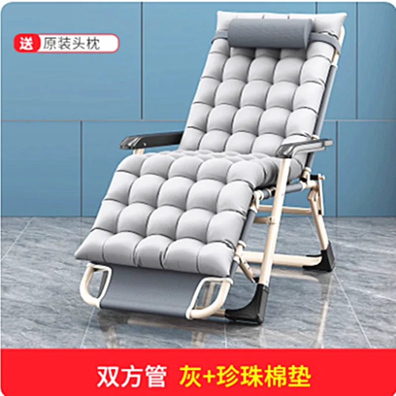 Folding Camping Cot, Single Bed for Office Nap Home, Multi-Function Reclining Lounge Chair for Adults