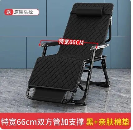Folding Camping Cot, Single Bed for Office Nap Home, Multi-Function Reclining Lounge Chair for Adults