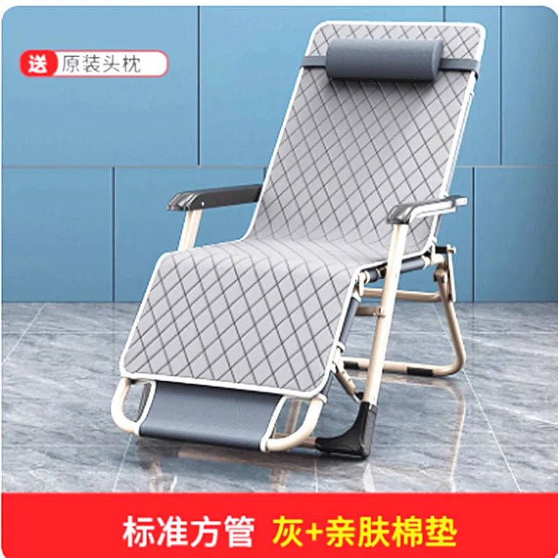 Folding Camping Cot, Single Bed for Office Nap Home, Multi-Function Reclining Lounge Chair for Adults