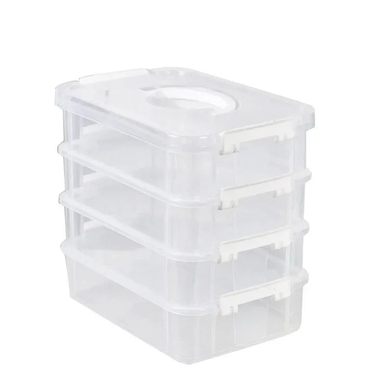 Building Blocks Storage Box Transparent Visibility Tool Classification Boxes Moisture-Proof Grid Drawer Stackable Storage Casket